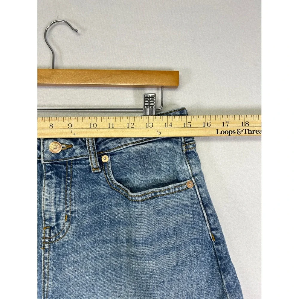 Boho Festival Wild Fable Women 8 Blue High Rise Rolled Cuff Raw Hem Denim Shorts